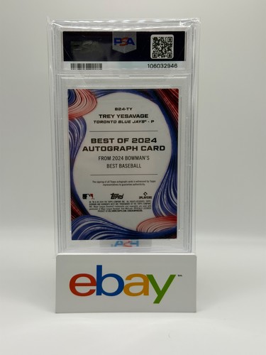 2024 Bowman’s Best TREY YESAVAGE Best of 24 Gold Mini Diamond Auto /50 PSA 10 GM - Bild 2 von 2