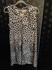 Vince Camuto leopard-print sleeveless keyhole-black crewneck maxi dress size S