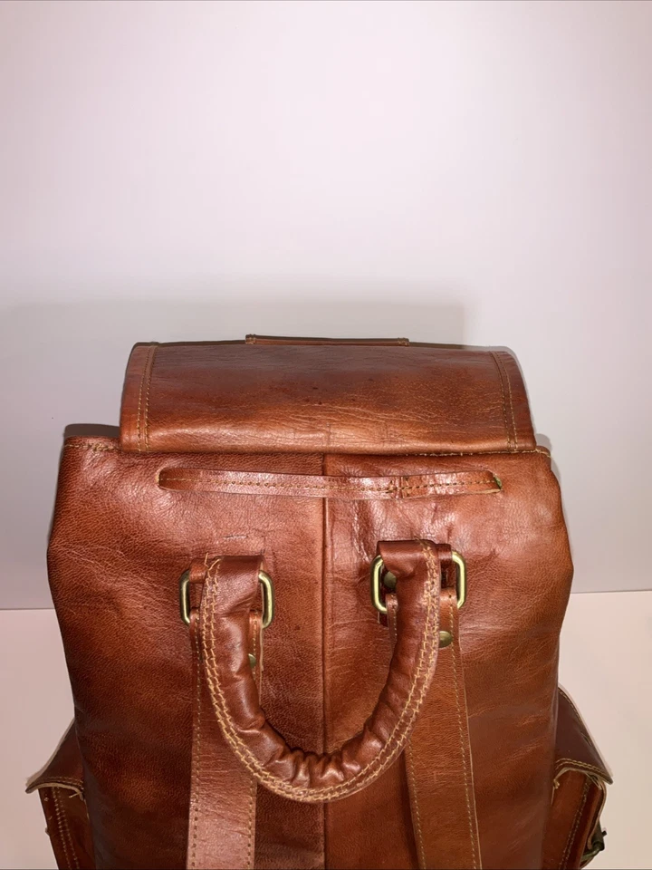 Maravillosa mochila de cuero genuino mochila bolsa de viaje para hombre y mujer nueva Foto 4 de 4