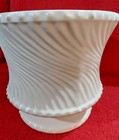 Vintage McCoy Pottery White Swirled Floriane Planter 6 inch tall 7 inch dia. — photo 3