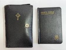 Vintage 1941 Gods Child-A Prayer Book for Children & Case for Rosary Catholic
