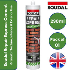 Soudal Repair Express Cement Tube Acrylic Sealant Dark Grey 290ml - Pack of 1