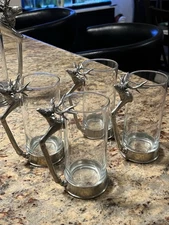 Vagabond House Pewter Stag Handle Glass – Deer / Lodge Barware