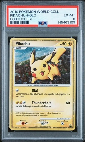 2010 POKEMON WORLD COLL PORTUGUESE PIKACHU-HOLO PSA 6