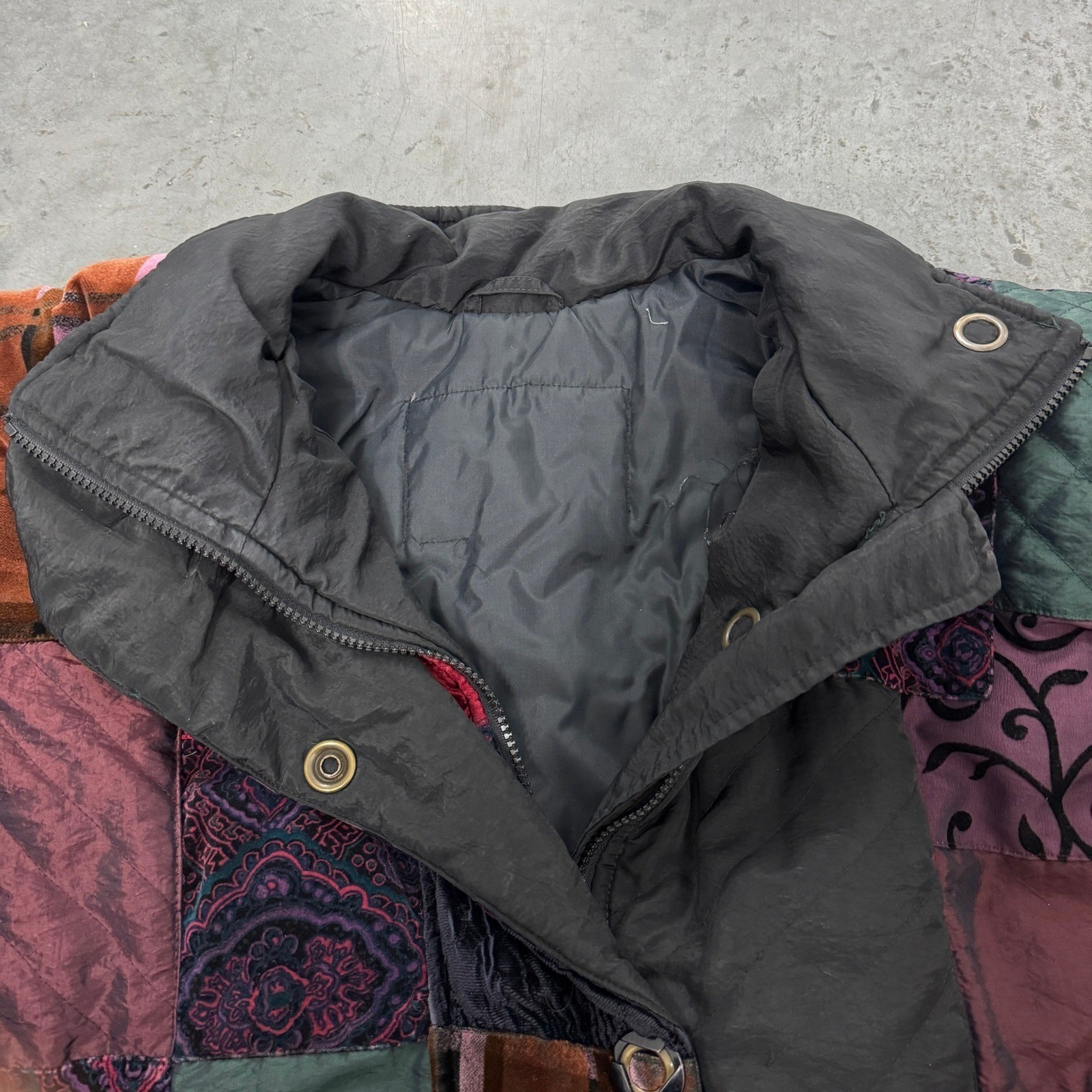 Vintage Unique Patchwork Quilted Jacket Womens Co… - image 4