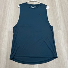 Under Armour Men's UA Sportstyle Left Chest Cut-Off Tank Top Blue/Green Medium