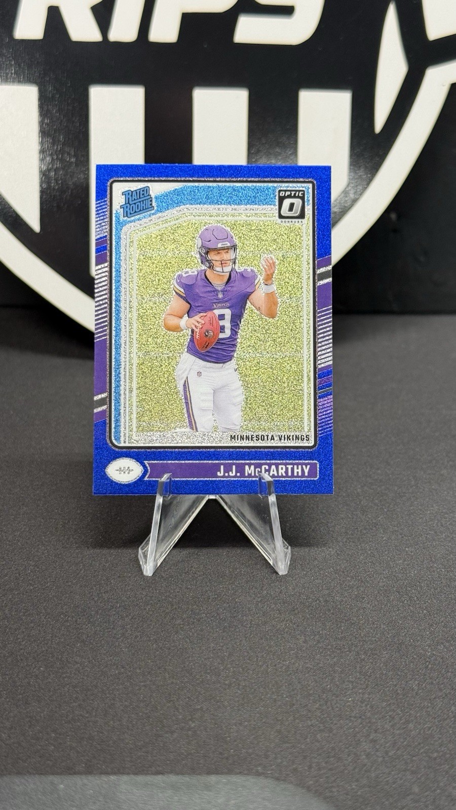 2024 Panini Donruss Optic Rated Rookie Blue Glitter Prizm JJ McCarthy #235 SSP