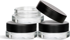 90 Pack 7ml Airtight Glass Jars with Black Lids for Oils  Cosmetics