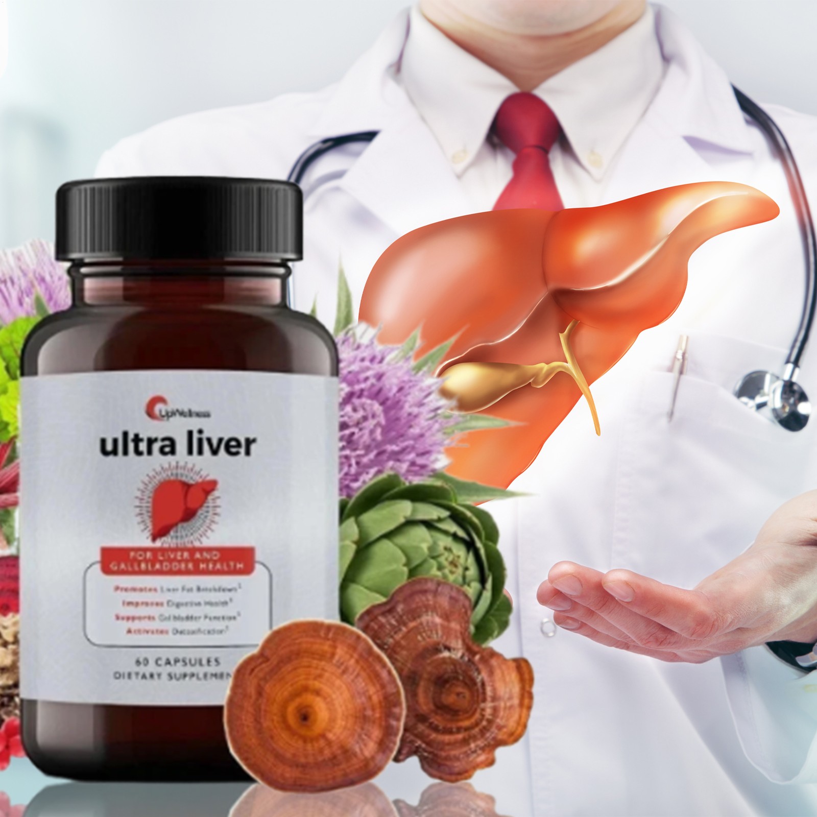 UpWellness Ultra Liver Supplement for Liver Health and Gallbladder Support