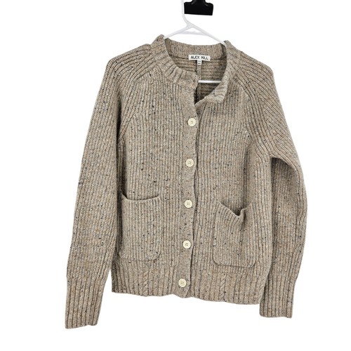 Alex Mill Mirielle Donegal Cardigan Oatmeal Wool Alpaca Speckled Button Down XS