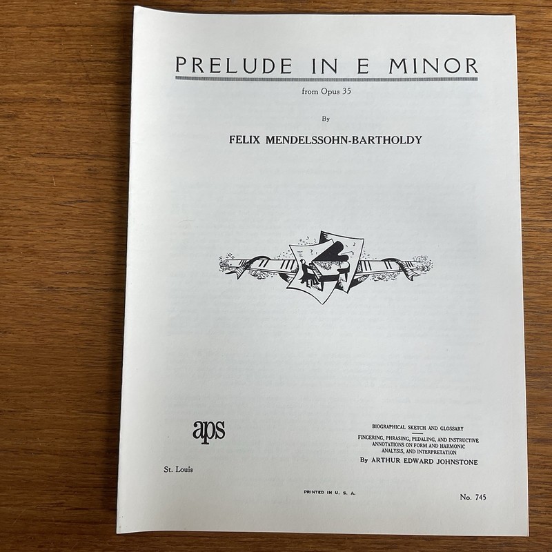 Prelude~E Minor~Mendelssohn~Progressive 700 Series~#745~Art Publication Society