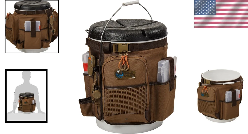 Organizador de cubo Wild River Tackle Tek de 5 galones con luz LED y soporte de alicate Foto 2 de 4