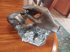 Vintage 1980 The Ring Wedding Hands By David Fisher Austin Sculpture 14 x 9