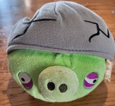 Rovio Angry Birds 5" Pig Cracked Head Helmet Bag Piggies Plush Stuffed Toy