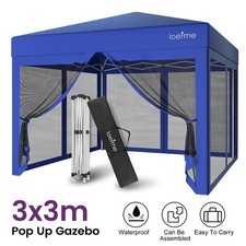 3X3M Heavy Duty Pop-up Gazebo Outdoor Canopy Tent Shelter with Netting 4 Sides