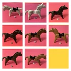 Playmobil vintage Horses Old Style 1974 Brown Black light Brown Grey Spots Black