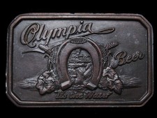 LB21141 VINTAGE 1970s OLYMPIA BEER IT'S THE WATER HORSESHOE WATERFALL BUCKLE