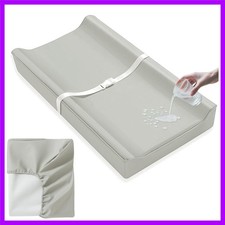 Leather Baby Changing Pad Cover, Waterproof Wipeable 32x16. Gray