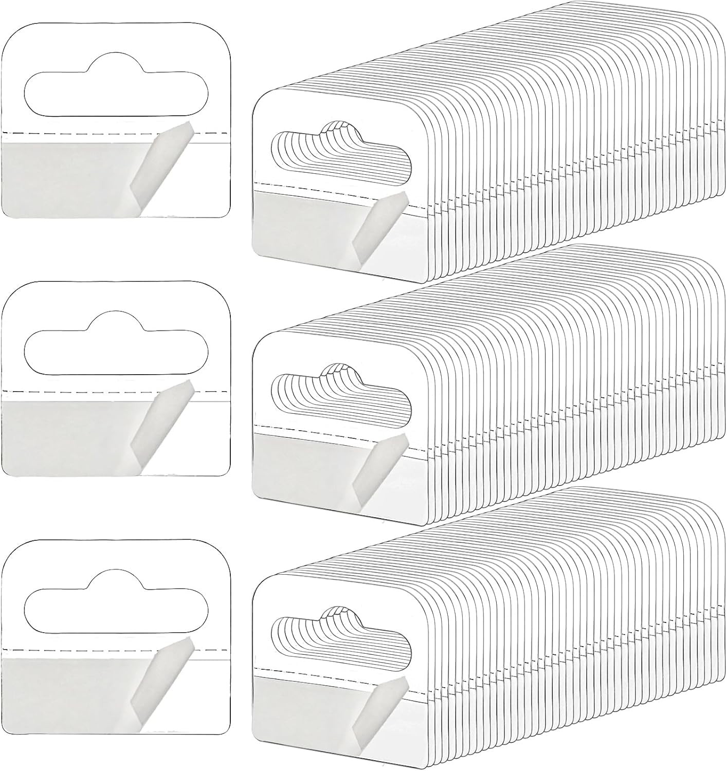 Hiceeden 800 Pcs Clear Slot Hole Hanging Tabs, 1-8/10" 1.77" x 1.57",