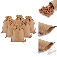 Lucky Monet 100PCS Burlap Gift Bags Drawstring, Jute Bags Jewelry Pouches 3"x4"