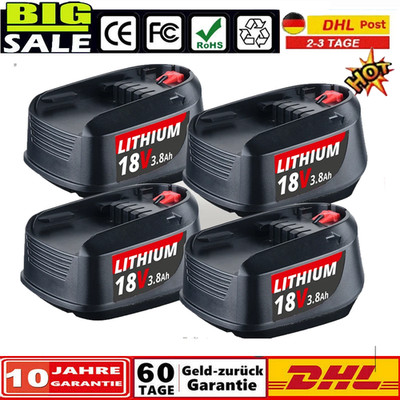 NEU 4X für Bosch Li-ion Akku PBA 18 V 3,8Ah XL Power For All Alliance 54Wh