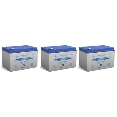 Power-Sonic 12V 12AH SLA Replacement Battery for Casil CA12120 - 3 Pack