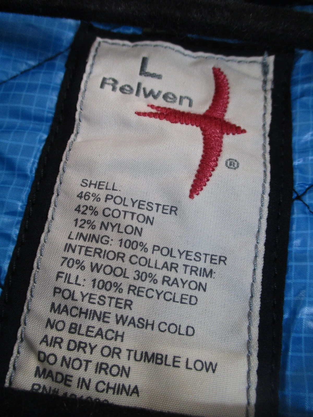 -NWT Relwen Quilted Thermal Tanker Jacket Men's Jacket No. 103700 Black Sz L - product detail image 4
