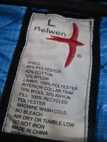 -NWT Relwen Quilted Thermal Tanker Jacket Men's Jacket No. 103700 Black Sz L image 4
