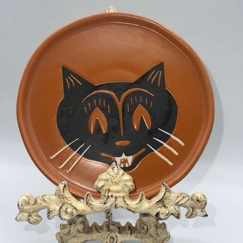 Lot 4 Threshold Halloween Crow Black Cat Plate 6 inch Stoneware Appetizer - Picture 2 of 10