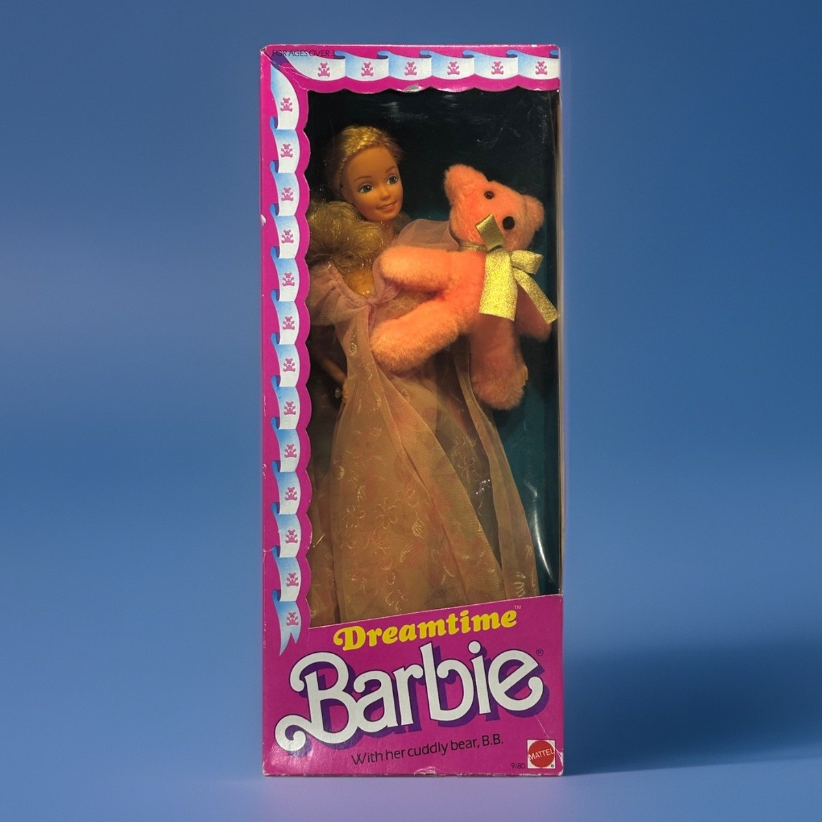 Vintage Dreamtime Superstar Barbie w Cuddly Bear 1984 Mattel 9180