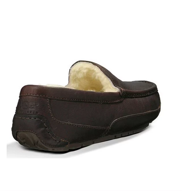 Zapatillas de cuero Best Seller UGG Ascot para hombre - Dark Spice NUEVAS CON CAJA Foto 3 de 4