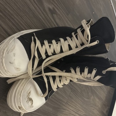 Rick Owens DRKSHDW Ramones High Black Canvas Size 40