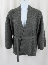 Loro Piana Womens Dark Gray Cable Cashmere Be...