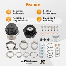 50mm BOV Blow Off Valve & 44mm V-Band External Turbo Wastegate & Spring Kit