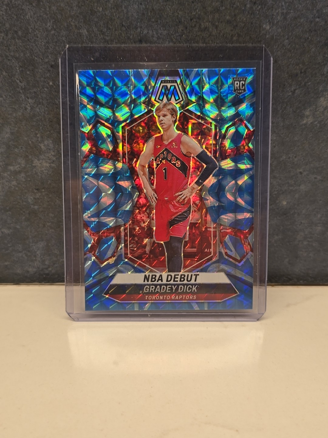 2023-24 Panini NBA Debut Reactive Blue Mosaic #260 Gradey Dick RC Raptors