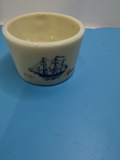 Vintage Old Spice Milk Glass Shaving Mug With Ship Illustration