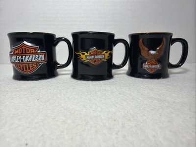 3 Official Licensed Product Harley Davidson 3D EMBLEMS SHOT GLASSES Mini Mugs 