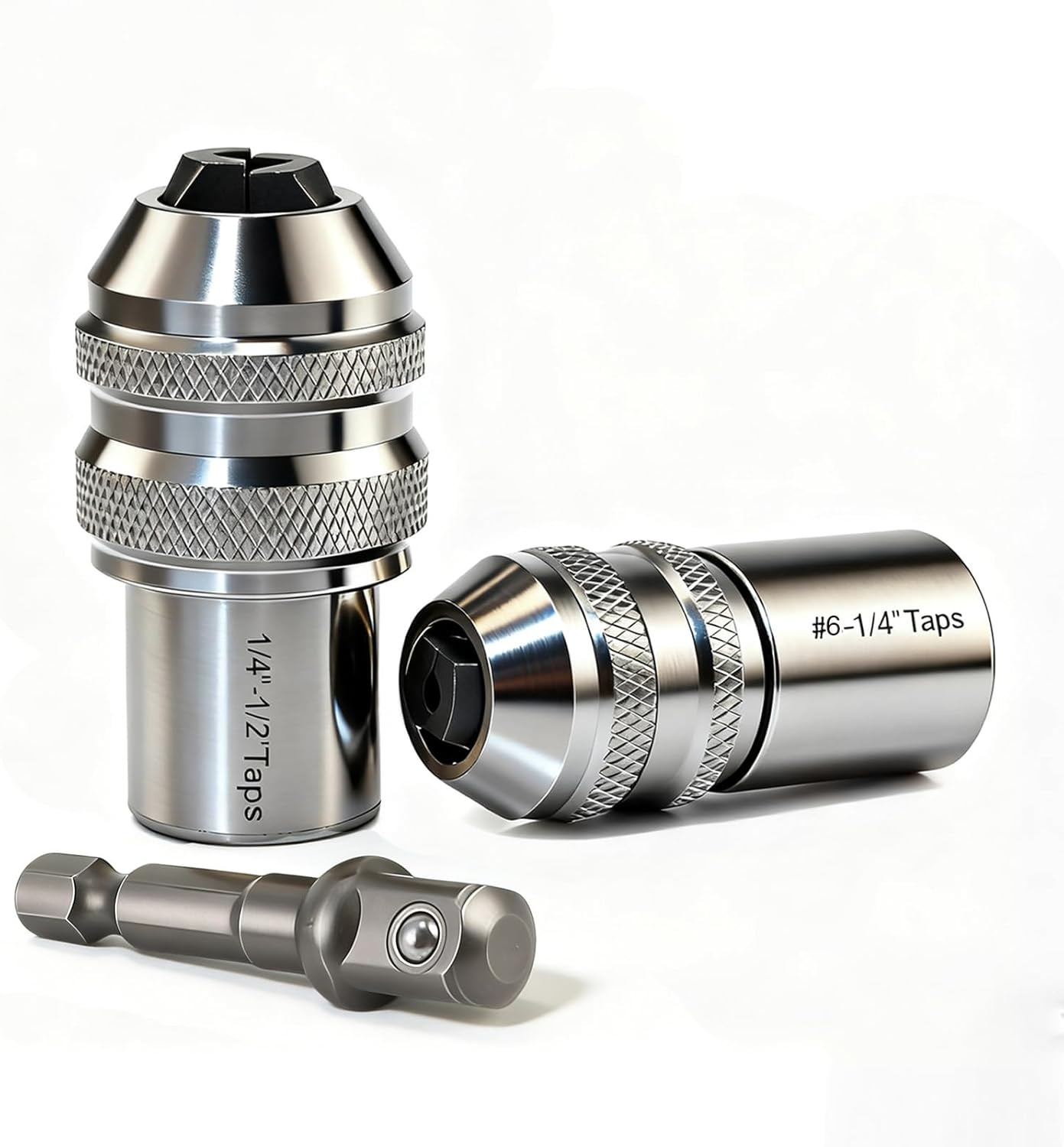 2-Pack Ratcheting Tap Socket Set - 3/8" Drive Adjustable Jaws for Tight Spaces,