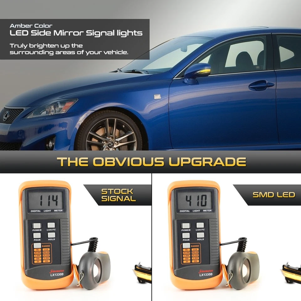 Sequential LED Side Mirror Turn Signal Lights For 2009-2015 IS250 IS350 ES350 Foto 3 de 4