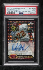 2023 Composite Black Geometric Refractor 1/2 Dexter Manley PSA 9 MINT Auto 1fl4