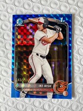 2025 Bowman Chrome Ike Irish 1st Blue Geometric Refractor SSP #/150 Card #BDC-16