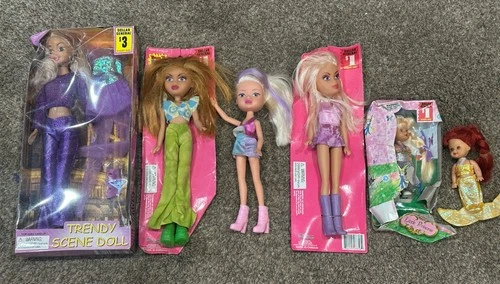 Vintage Lot of 7 ~ Vintage Dolgencorp 1990’s Bratz Like Fashion Scene Dolls Read