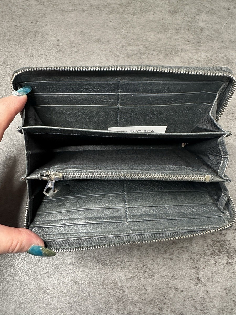 Authentic Balenciaga Anthracite Gray Giant Silver City Continental