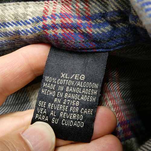 Loafers Reed & James Shirt Mens XL Blue Red Plaid Button Down Casual Western - Picture 3 of 8
