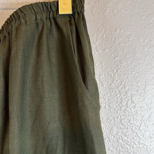 Neu mit Etikett Cottage Clothing Maxirock Leinen XL grün Plissee Schlitz Goblincore erdig - Bild 5 von 11