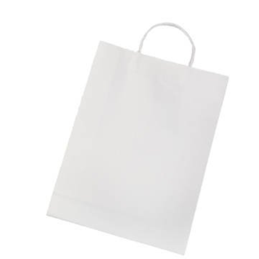 Folia Paper Gift Bags with Raffia Handles - 15cm 20pcs - White #21200