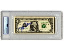 Mercury 7 Astronaut & Senator John Glenn Signed $1 Dollar Bill PSA Auto