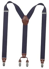 Mens Suspender Y Back Style with 4 Quality Controlled Clips 1.4 Inch Light Blue