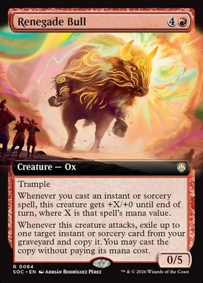 Renegade Bull ** Extended Art ** #84 - CMR:: Secrets of Strixhaven - NM MTG