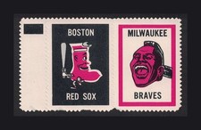1962 Topps Stamp Panel BOSTON RED SOX, MILWAUKEE BRAVES  EX